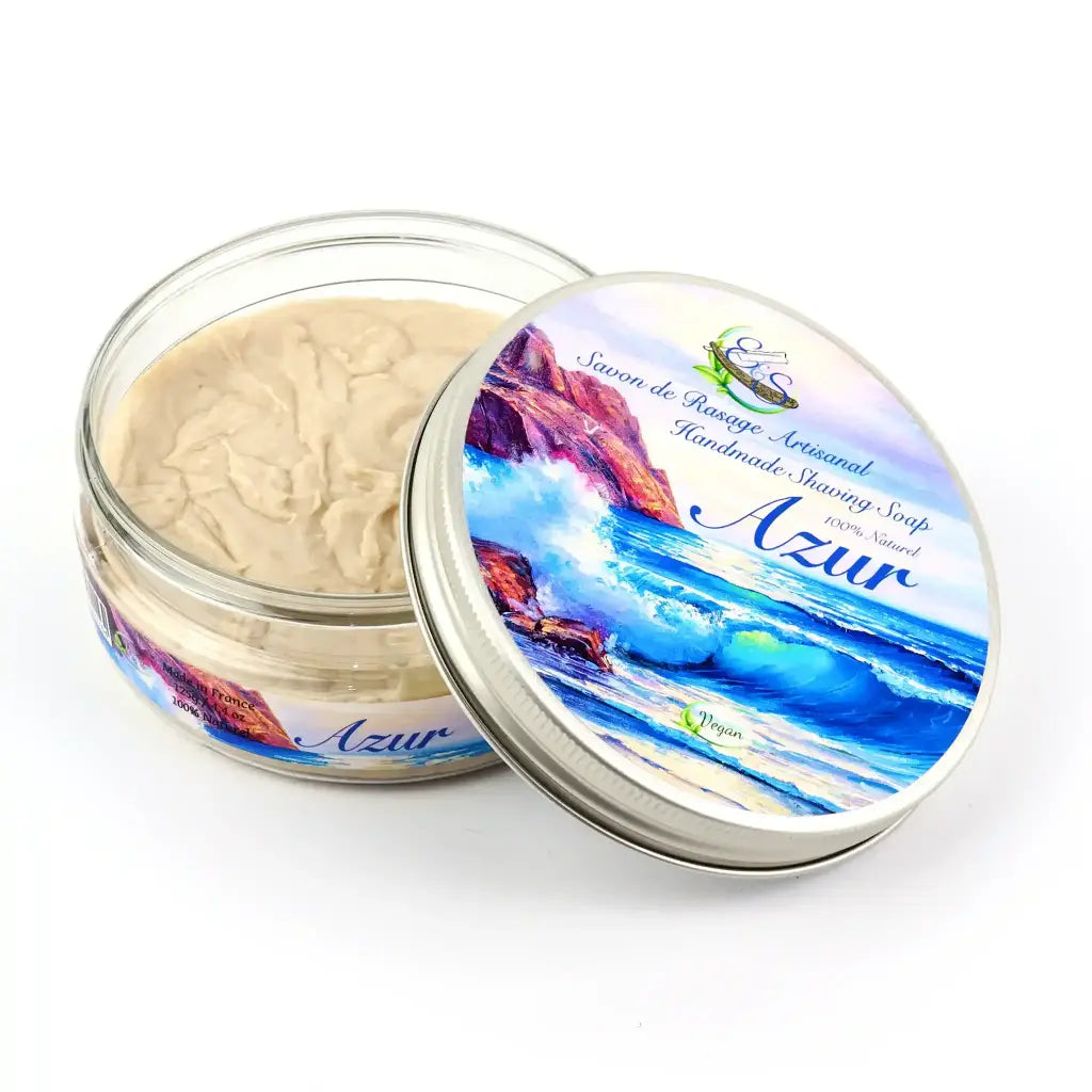 Savon à raser vegan AZUR pour le rasage traditionnel